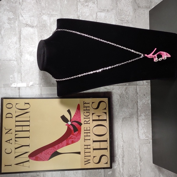 Pink Stiletto Mule High Heel Shoe Necklace - Picture 1 of 3